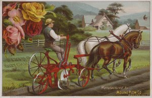 Amerikaanse handelskaart reclame voor de Moline Plow Company, Illinois, c1880s door American School